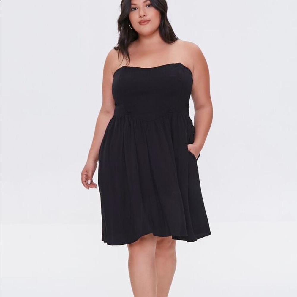 Forever 21 black strapless dress